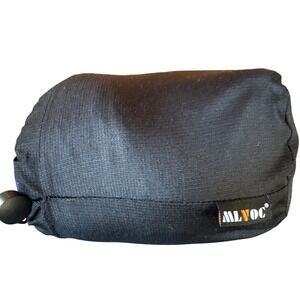 MLVOC Memory Foam Travel Neck Pillow Navy Blue‎ with Drawstring Storage Bag